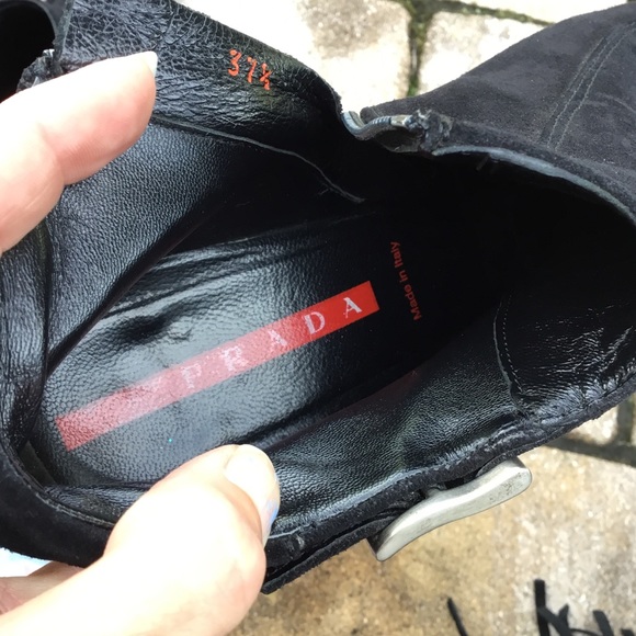 Prada Black Suede Ankle Booties - Picture 4 of 12